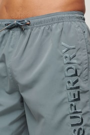 Superdry Grey Sport Graphic 17 Inch Recycled Swim Shorts - Image 4 of 7
