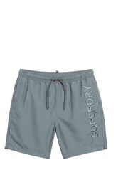 Superdry Grey Sport Graphic 17 Inch Recycled Swim Shorts - Image 5 of 7