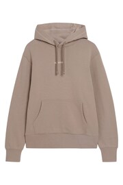 Superdry Brown Micro Logo Graphic Loose Hoodie - Image 4 of 6