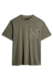 Superdry Green Contrast Stitch Pocket T-Shirt - Image 1 of 6