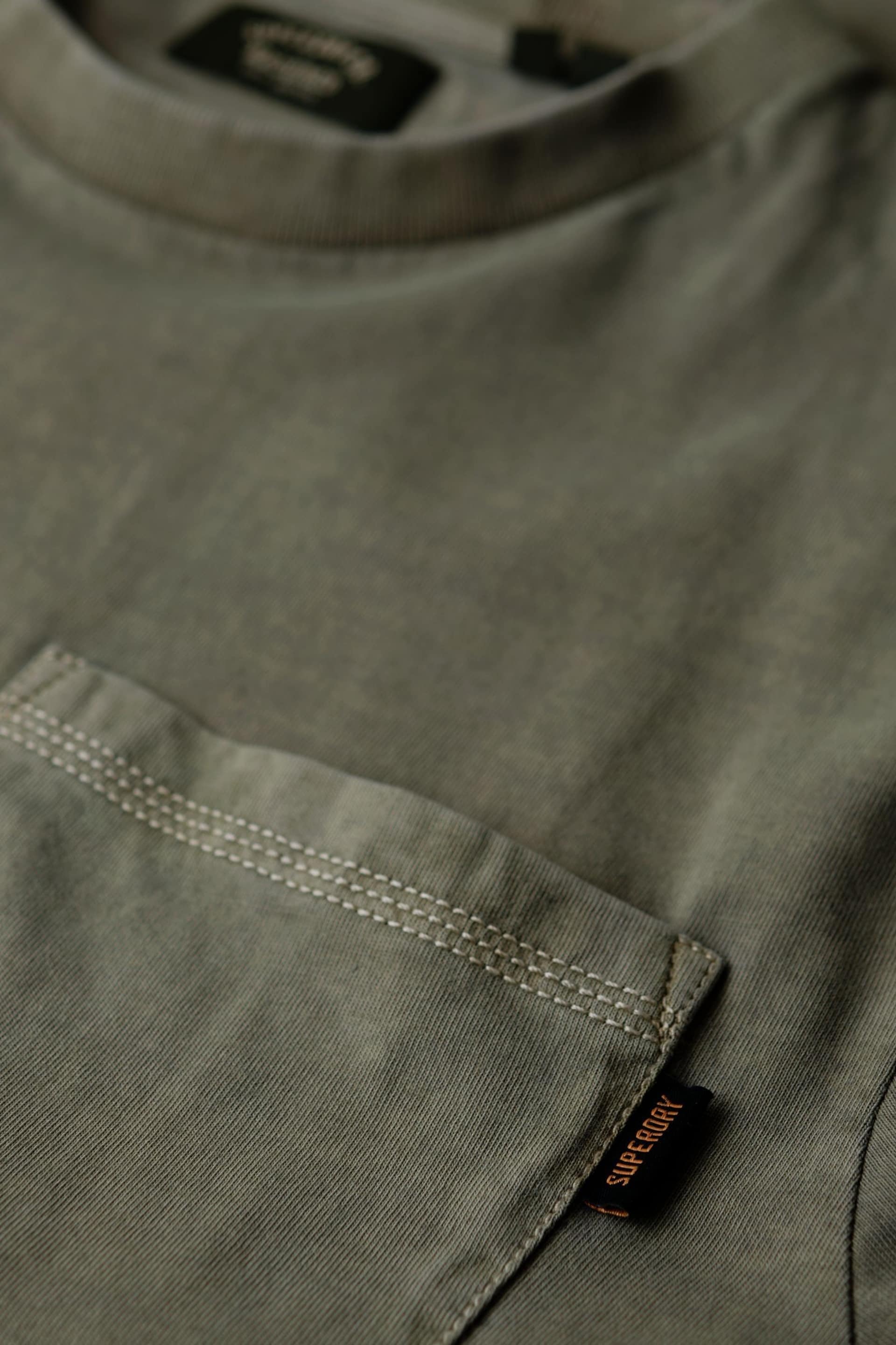 Superdry Green Contrast Stitch Pocket T-Shirt - Image 5 of 6