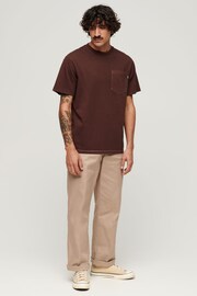 Superdry Brown Contrast Stitch Pocket T-Shirt - Image 2 of 7