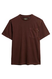 Superdry Brown Contrast Stitch Pocket T-Shirt - Image 5 of 7