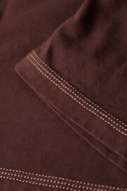 Superdry Brown Contrast Stitch Pocket T-Shirt - Image 6 of 7