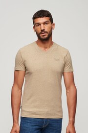 Superdry Natural Vintage Logo Emb V-Neck T-Shirt - Image 1 of 6