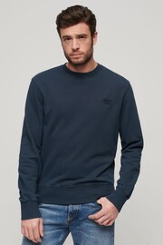 Superdry Blue Vintage Washed Sweatshirt - Image 1 of 4