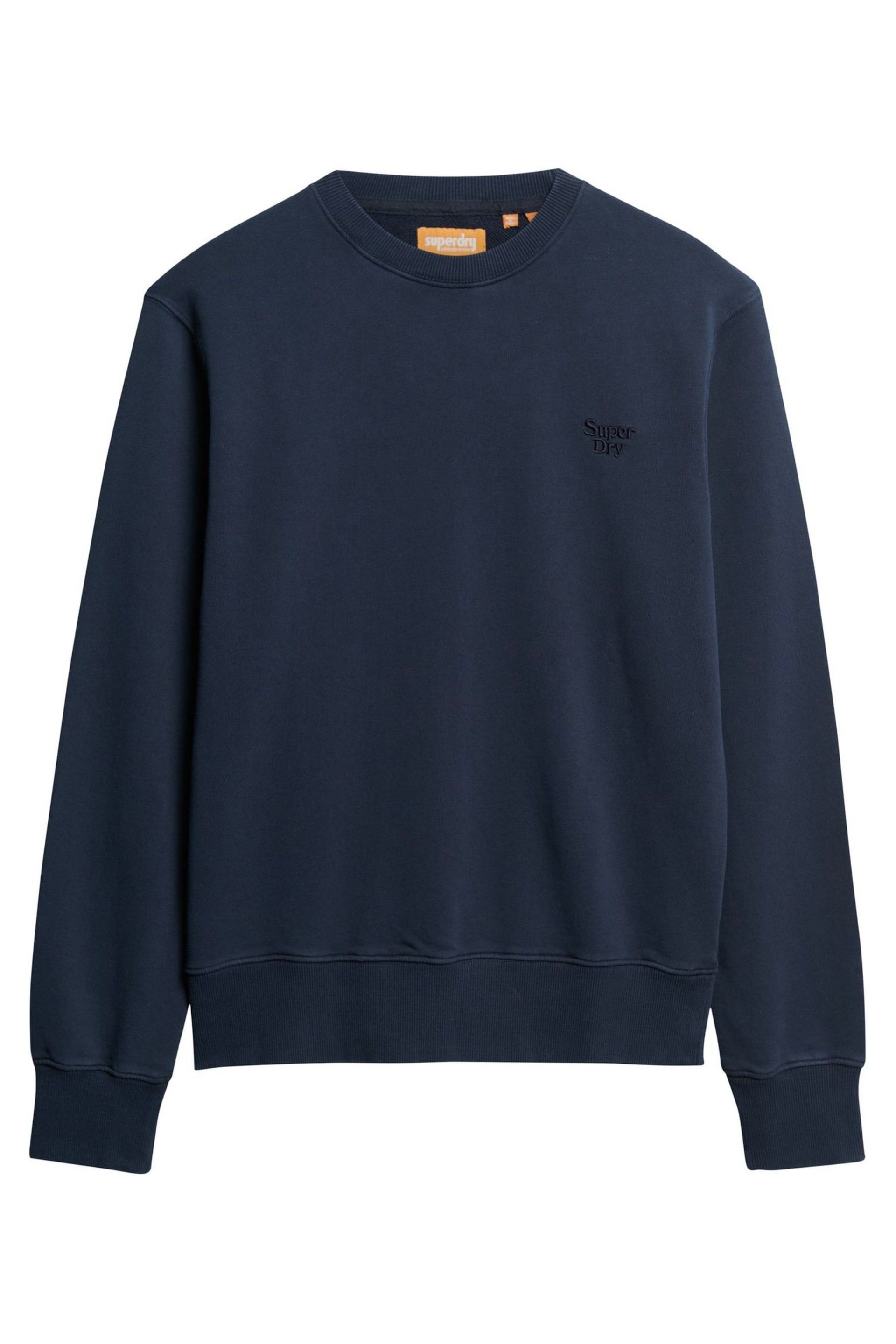 Superdry Blue Vintage Washed Sweatshirt - Image 4 of 4