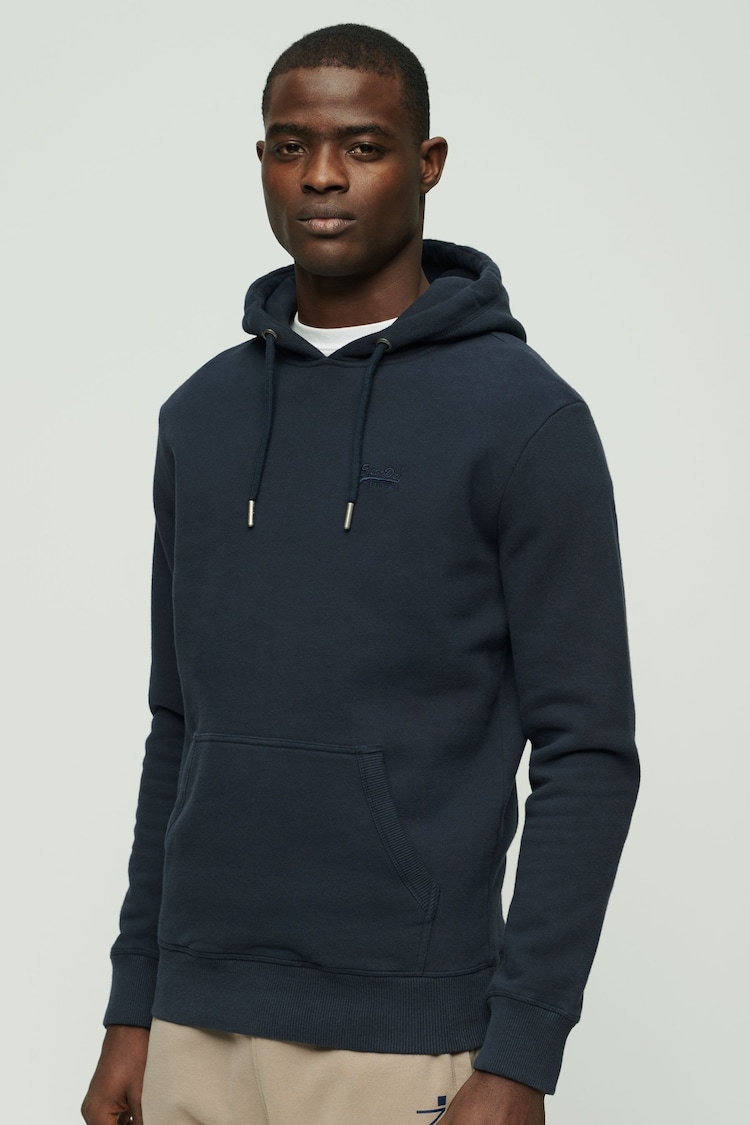 Superdry Blue Essential Logo Hoodie - Image 1 of 3