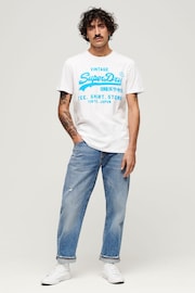 Superdry White 100% Cotton Neon T-Shirt - Image 2 of 6