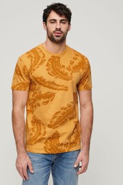 Superdry Yellow Vintage Overdye Printed T-Shirt - Image 1 of 6