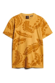 Superdry Yellow Vintage Overdye Printed T-Shirt - Image 4 of 6