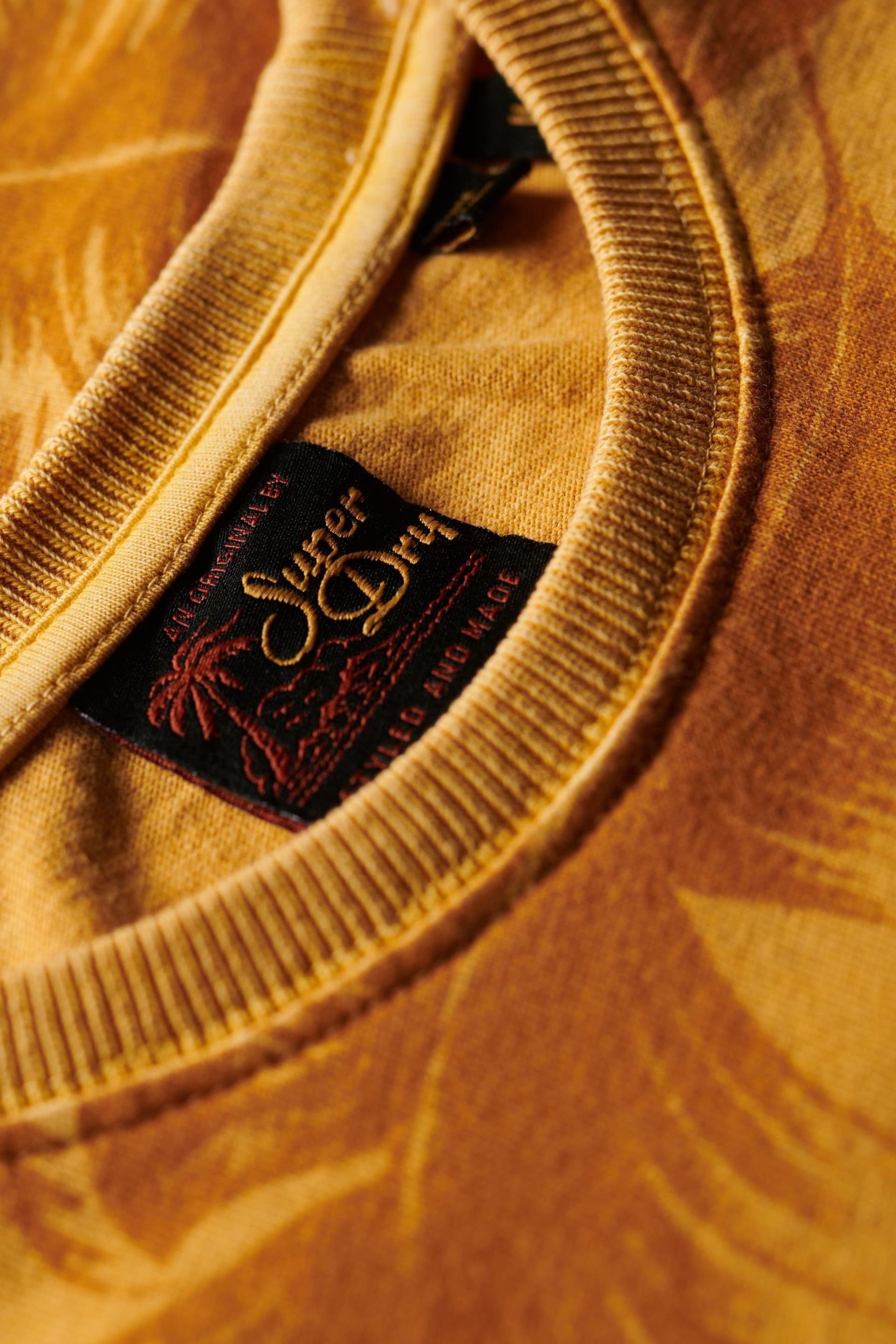 Superdry Yellow Vintage Overdye Printed T-Shirt - Image 6 of 6