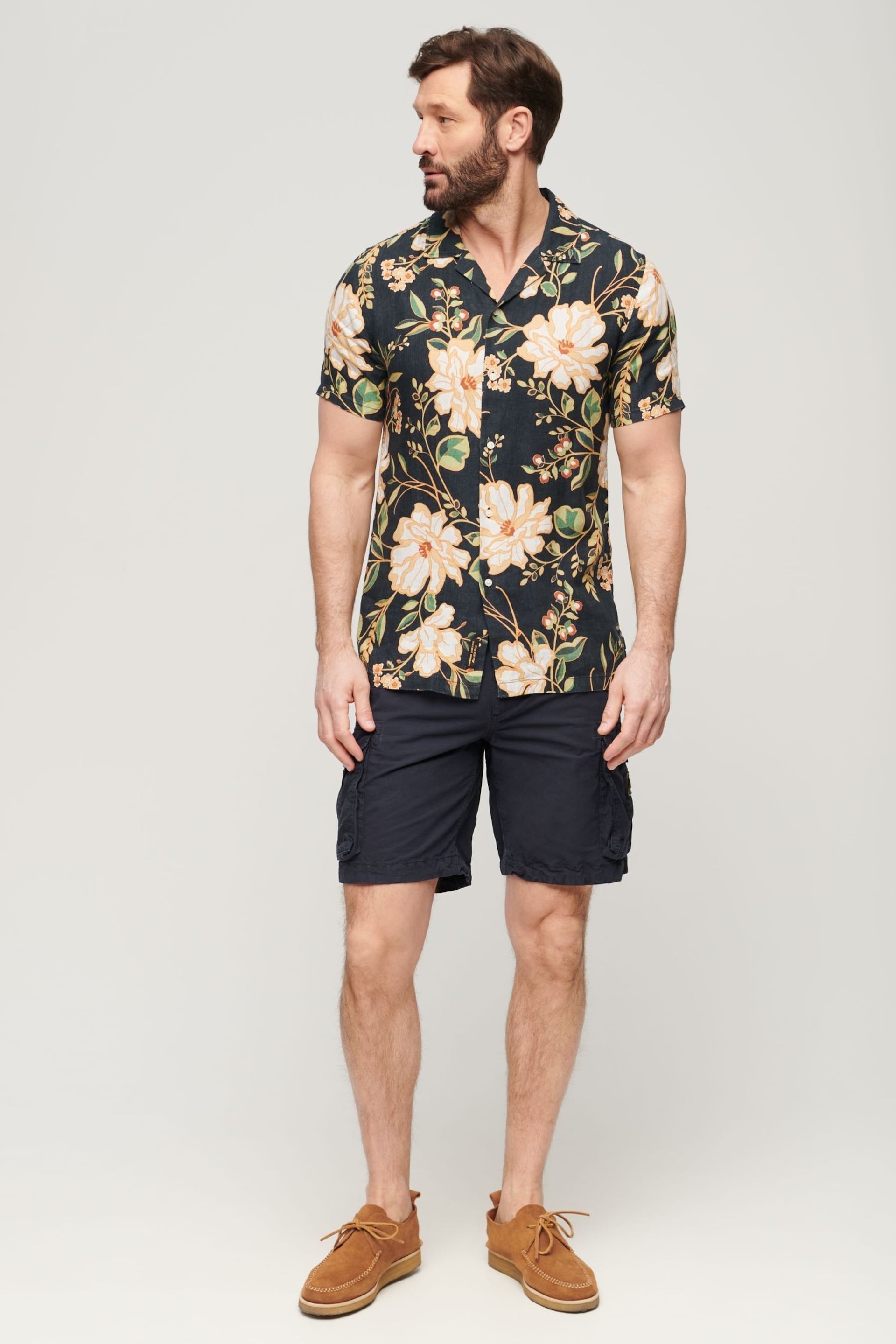Superdry Black Short Sleeve Hawaiian Printed Shirt - Image 2 of 6
