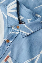 Superdry Blue Vintage Loom Short Sleeved Shirt - Image 4 of 5
