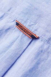 Superdry Blue Studios Casual Linen Short Sleeved Shirt - Image 6 of 6