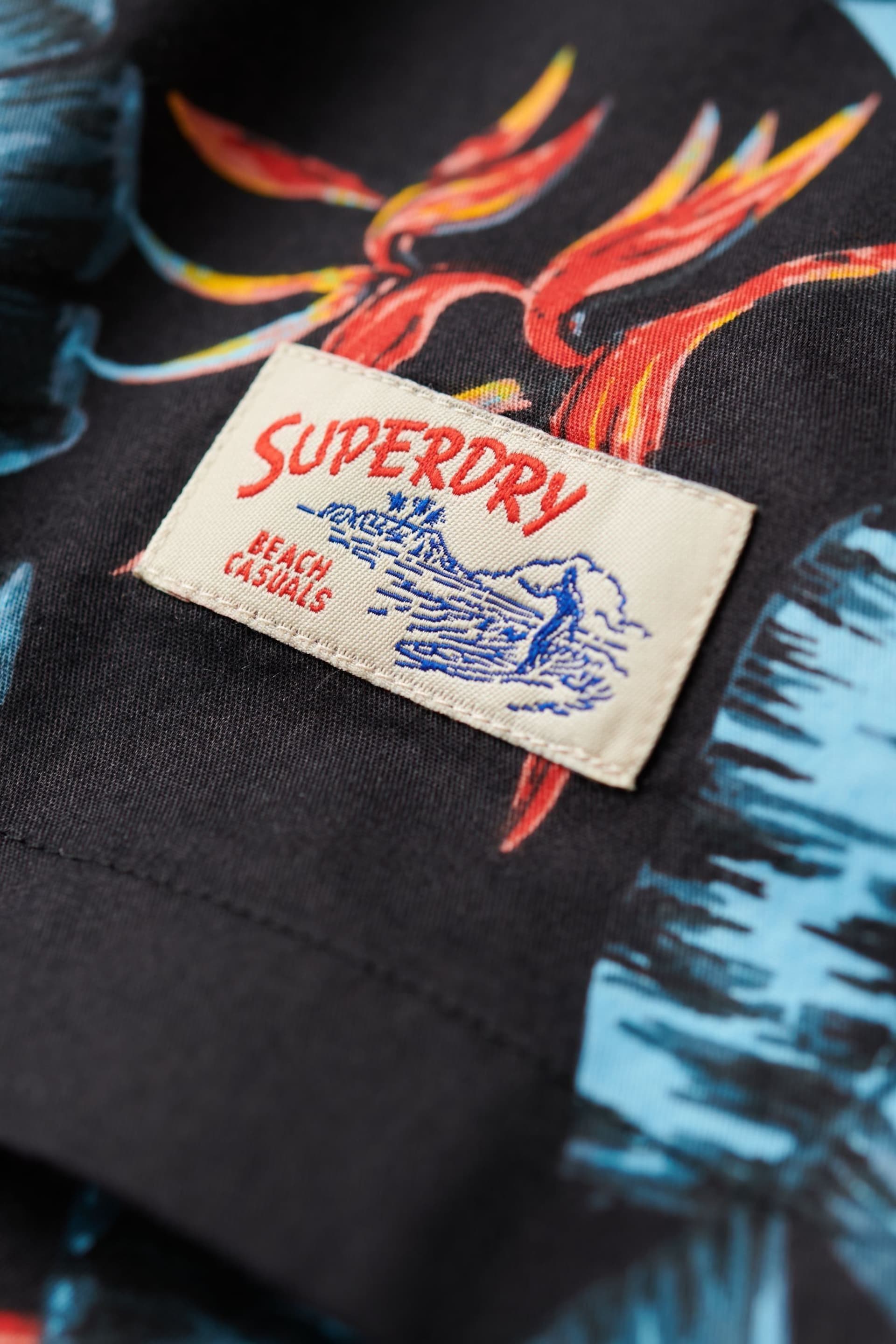 Superdry Blue Short Sleeve Hawaiian Printed Shirt - Image 6 of 6