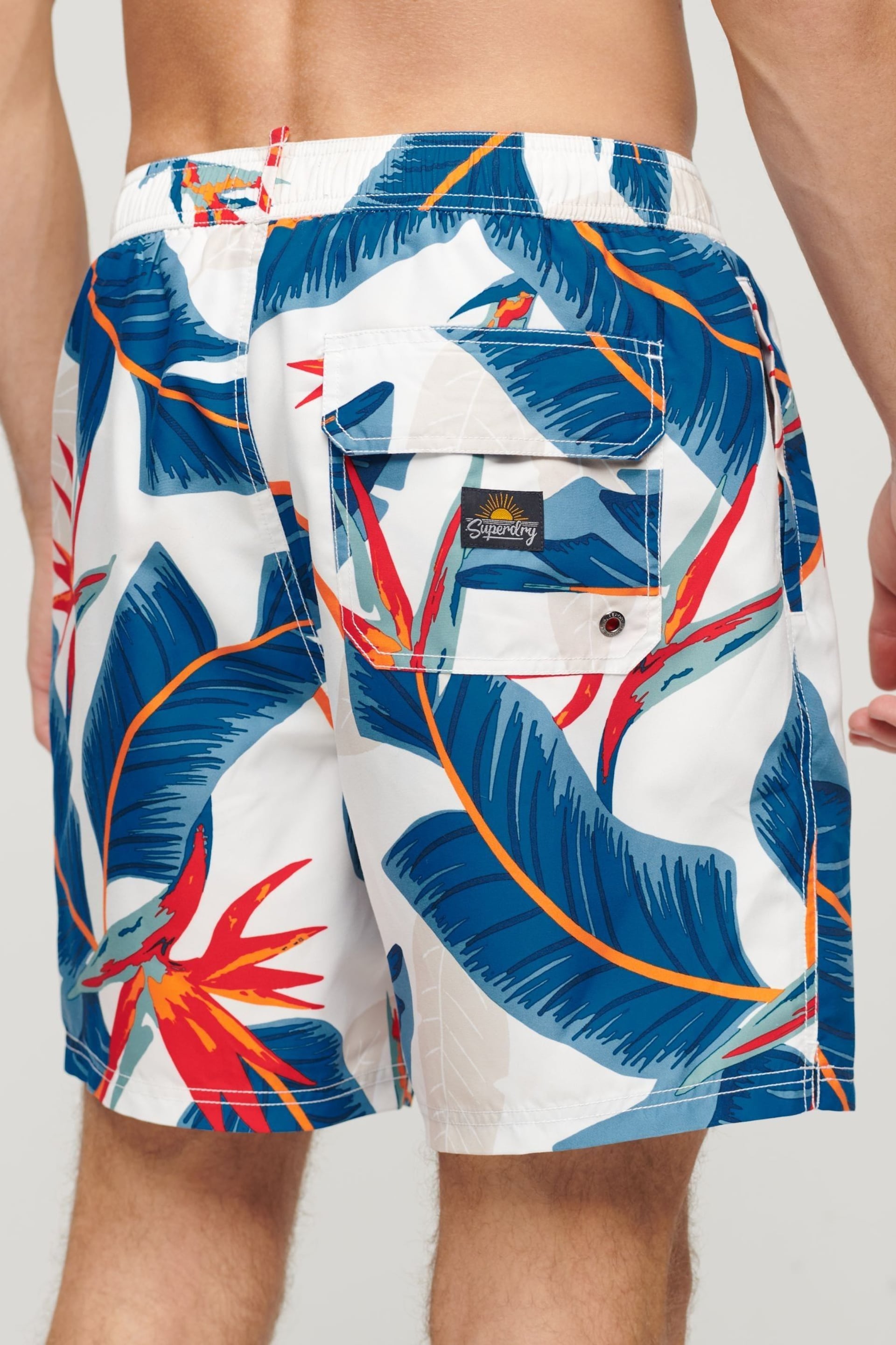 Superdry Optic Paradise Hawaiian Print 17 Swim Shorts - Image 2 of 3