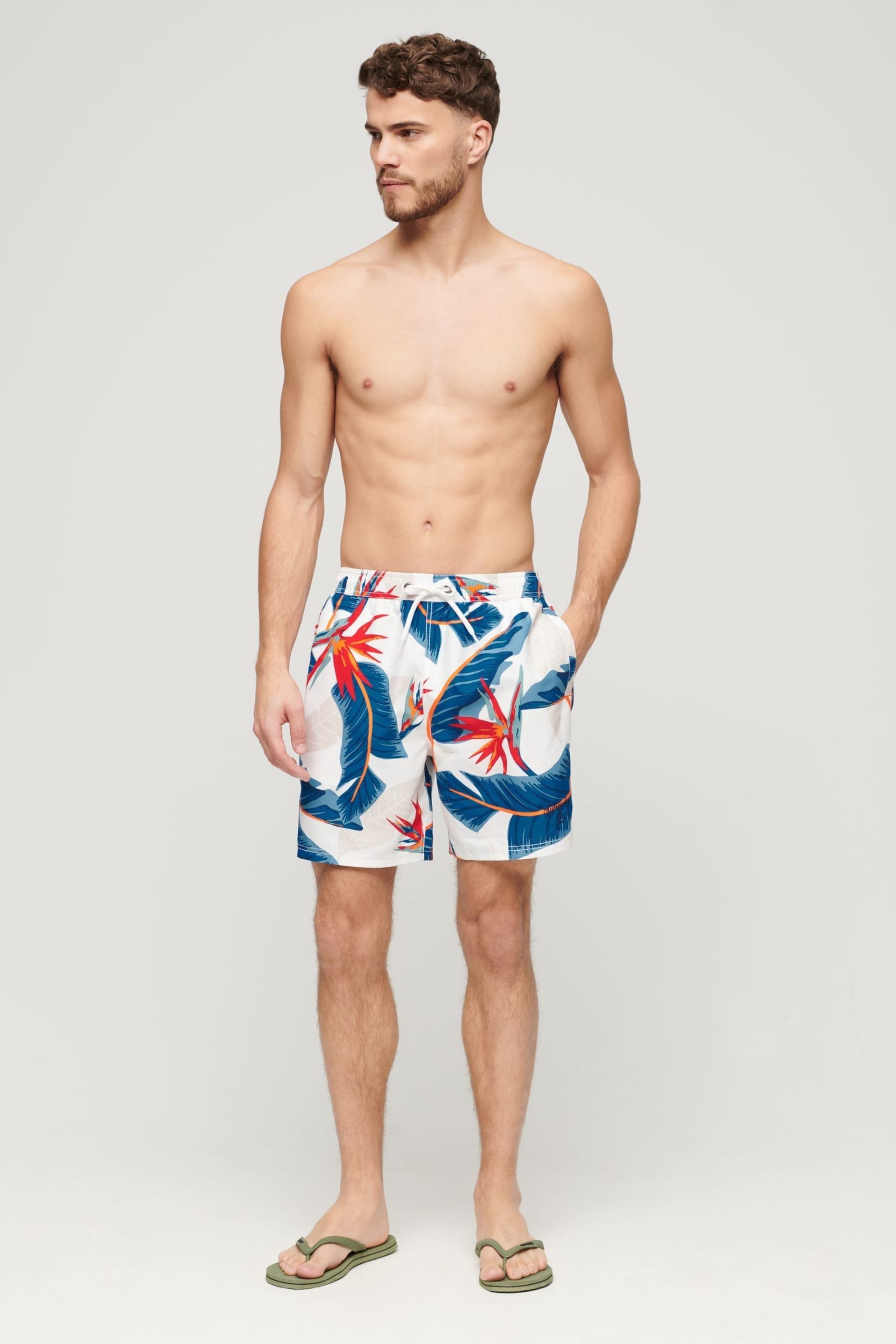 Superdry Optic Paradise Hawaiian Print 17 Swim Shorts - Image 3 of 3