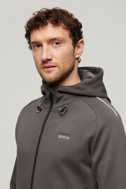 Superdry Grey Sport Tech Logo Loose Zip Hoodie - Image 1 of 7