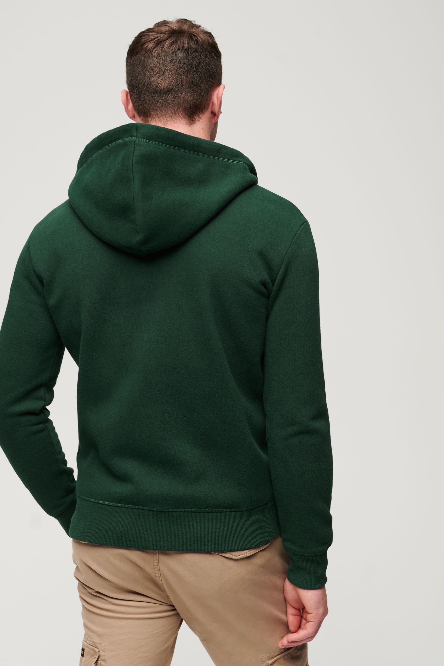 Buy Superdry Forest Green Essential Logo Zip Up Hoodie from Next Luxembourg