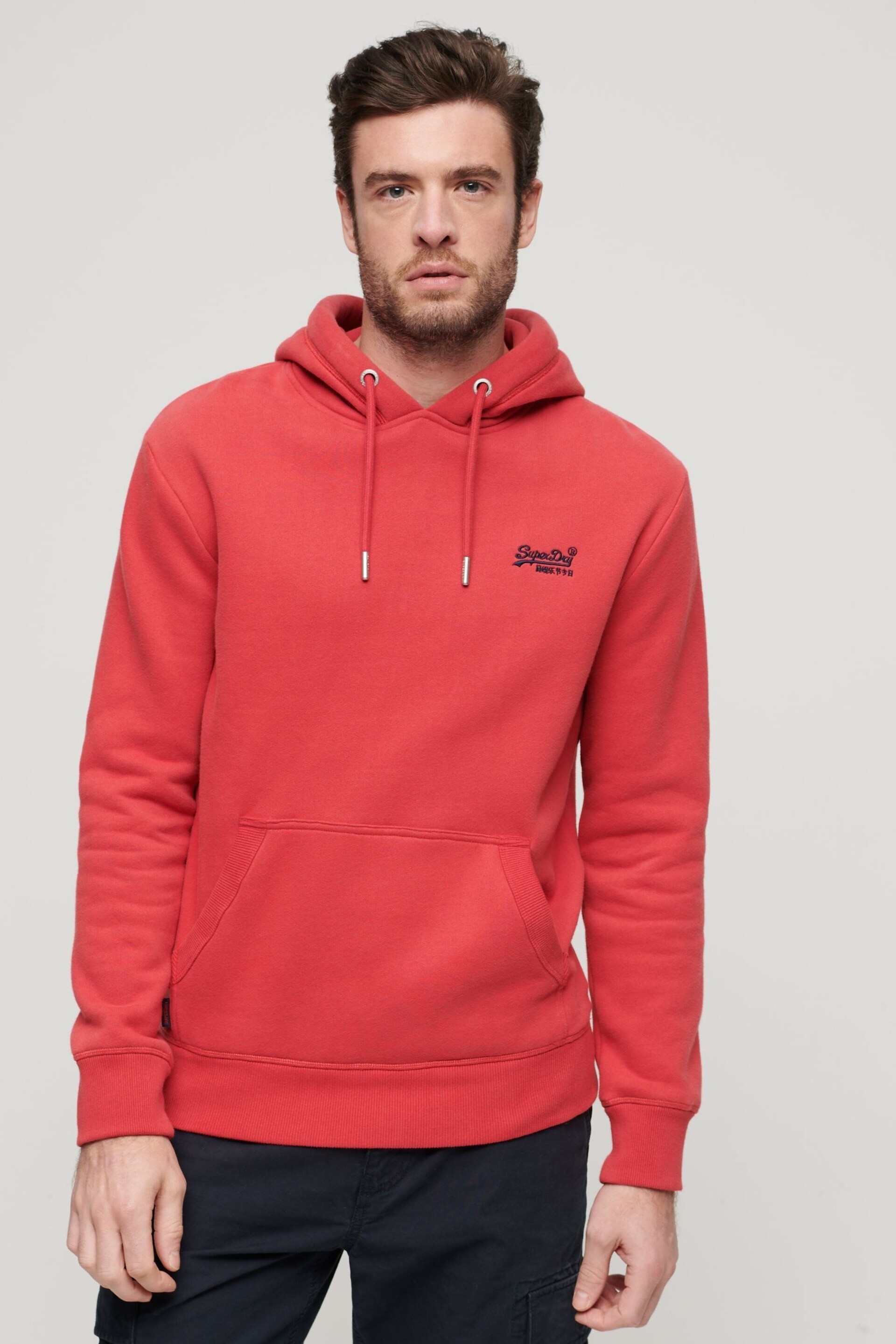 Superdry Red Essential Logo Hoodie - Image 1 of 6