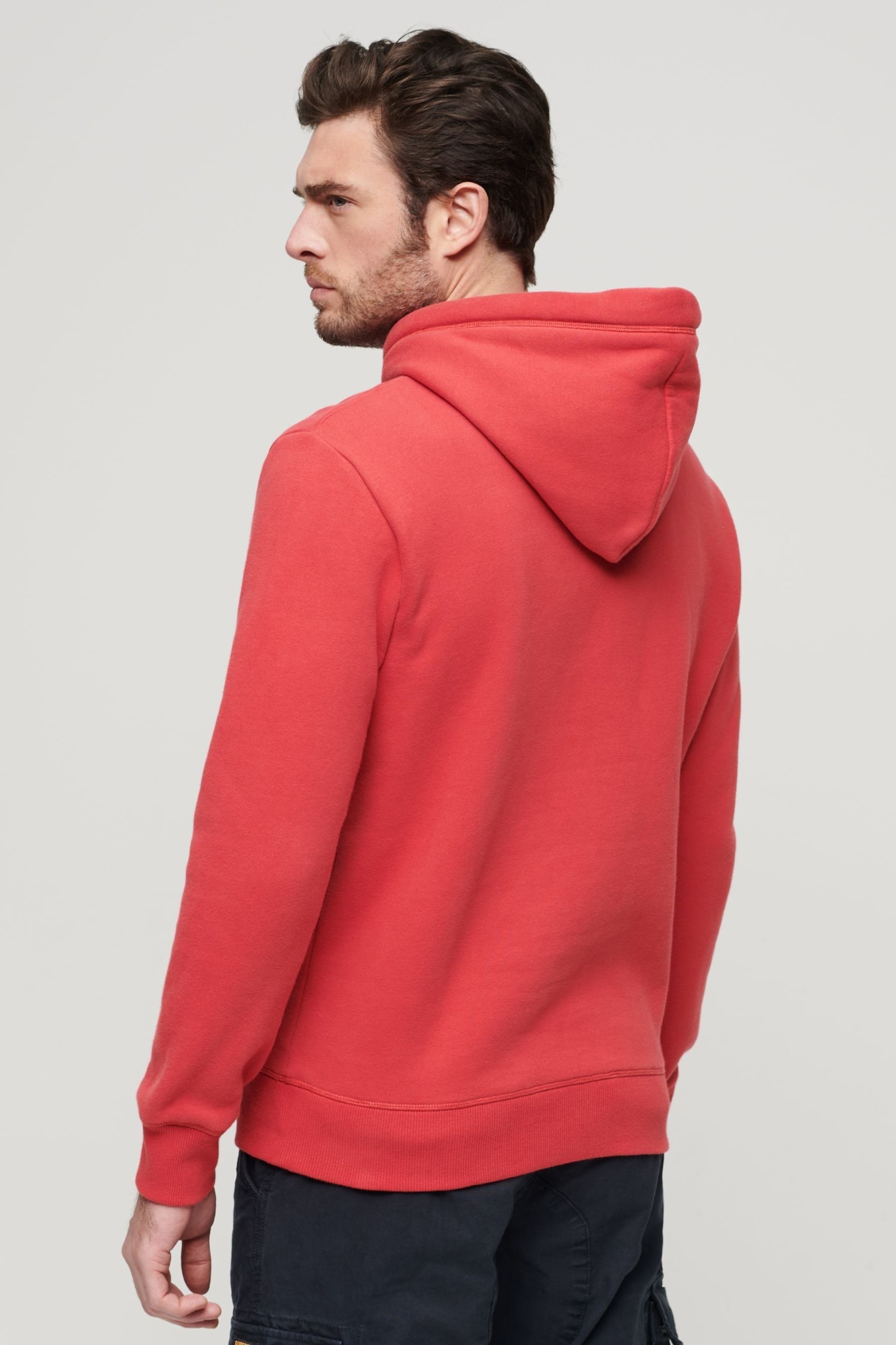 Superdry Red Essential Logo Hoodie - Image 2 of 6