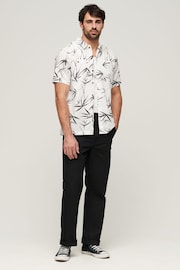 Superdry White/Black Short Sleeved Beach Shirt - Image 3 of 6