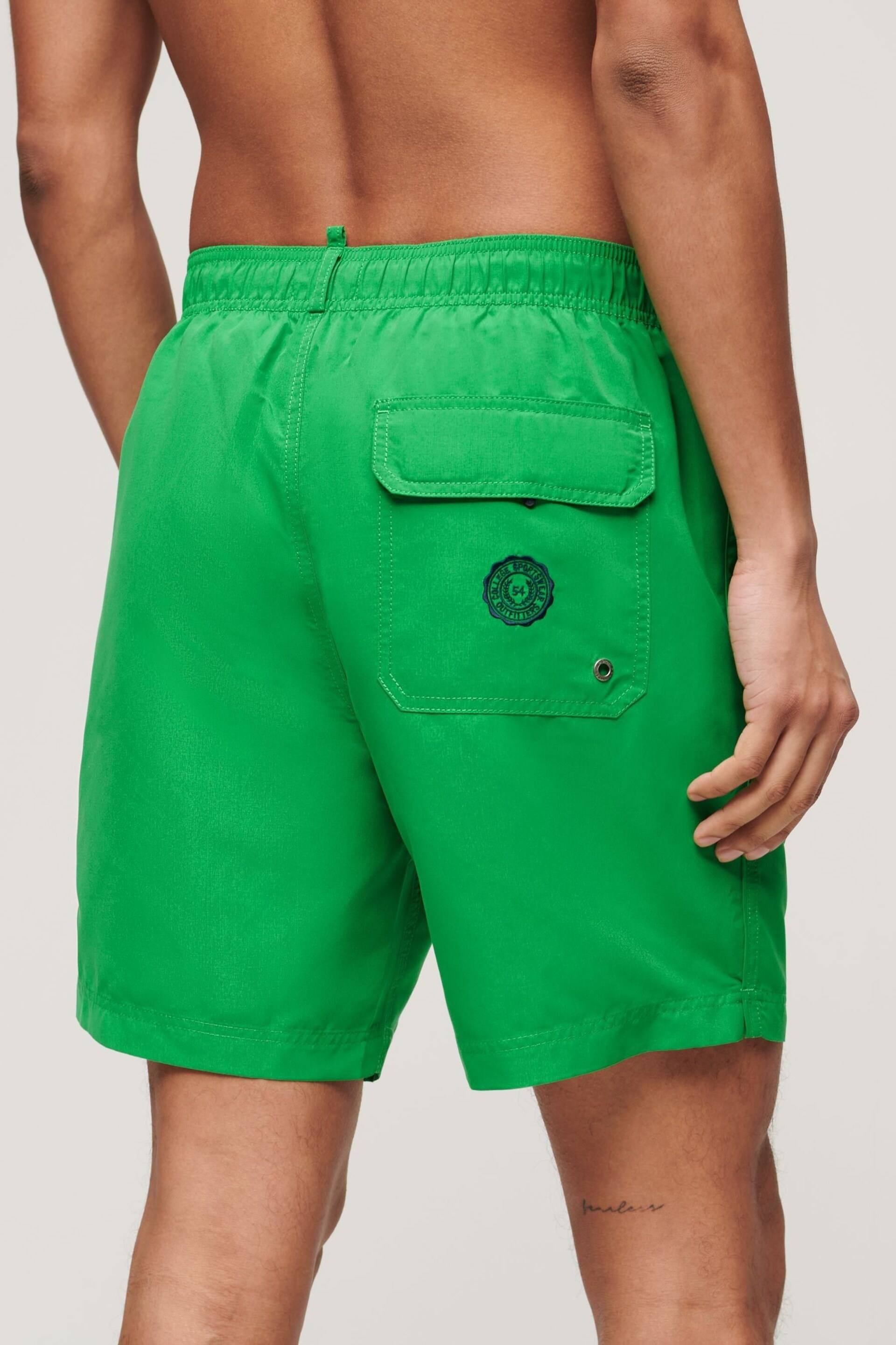 Superdry Green Vintage Polo Shirt 17" Swim Shorts - Image 4 of 7