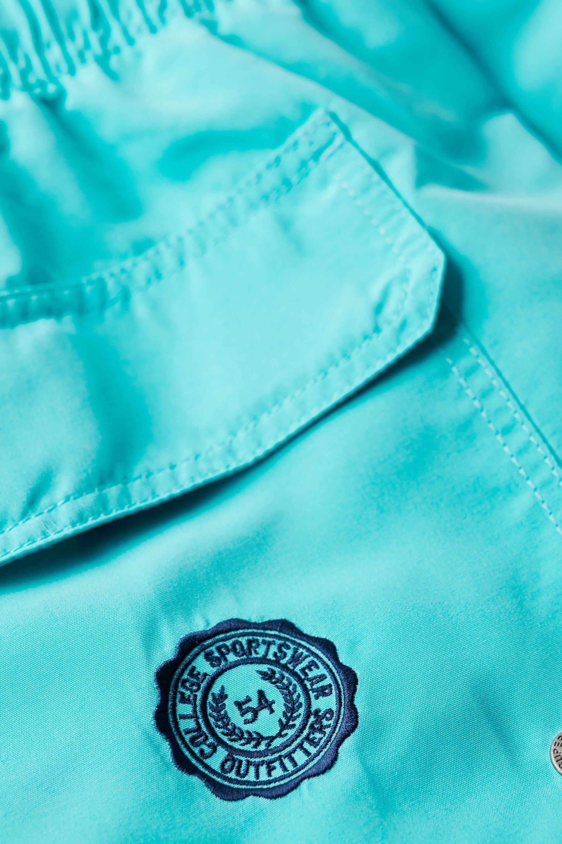 Superdry Light Blue Vintage Polo Shirt 17" Swim Shorts - Image 6 of 7