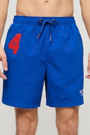 Superdry Blue Vintage Polo Shirt 17" Swim Shorts - Image 1 of 6