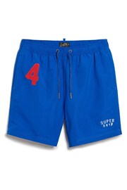 Superdry Blue Vintage Polo Shirt 17" Swim Shorts - Image 4 of 6
