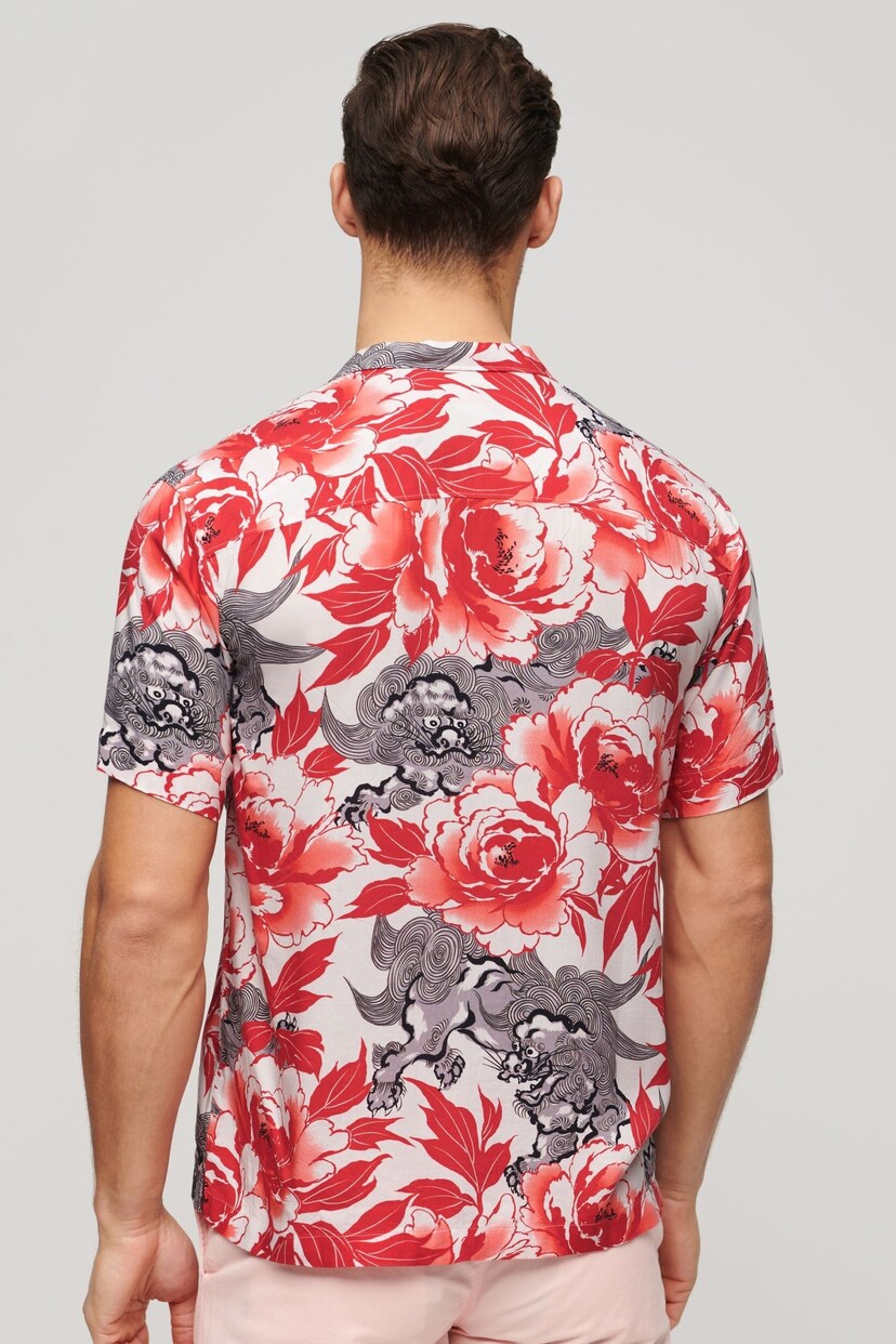 Superdry Red Multi Short Sleeve Hawaiian Printed Shirt - Image 2 of 7