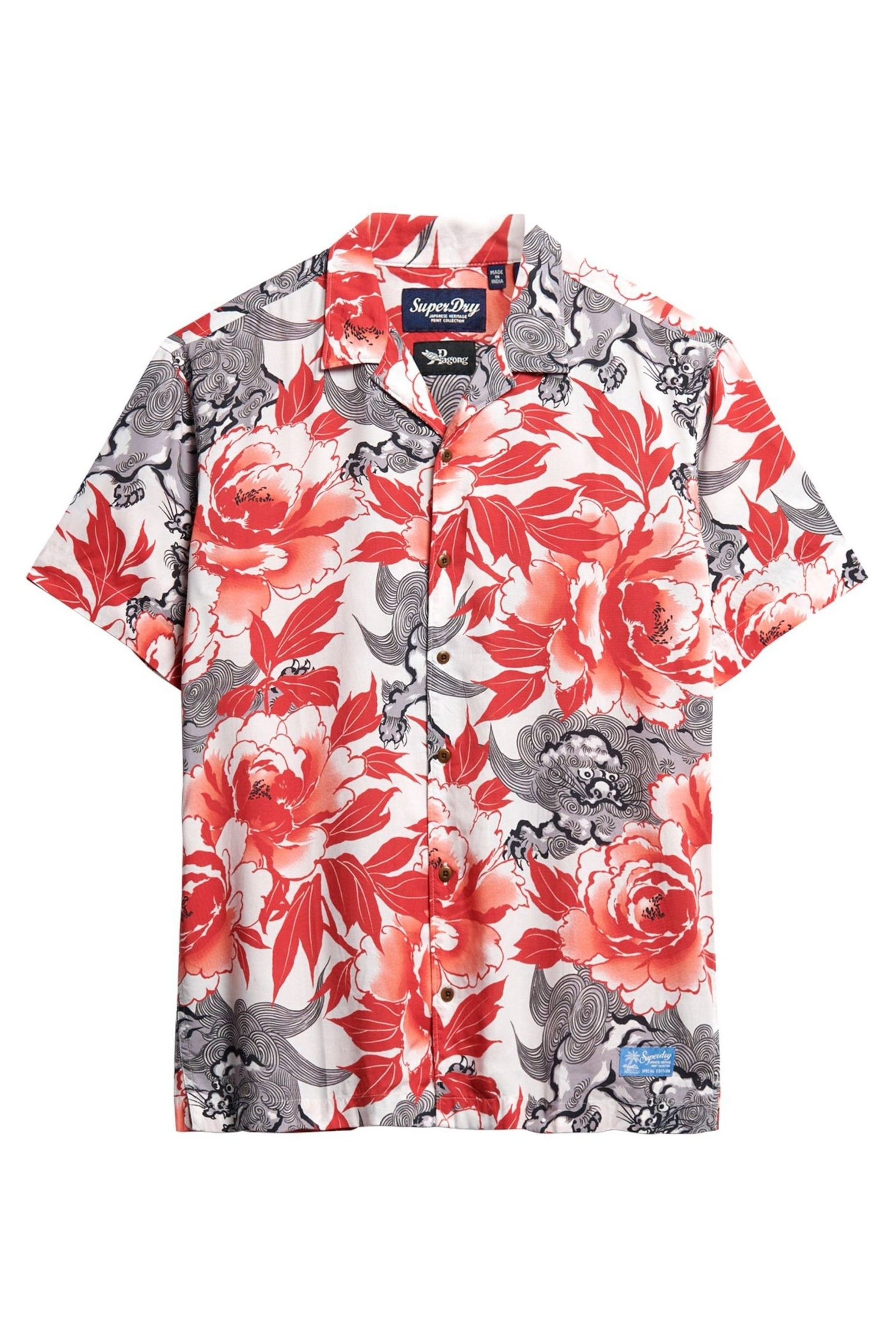 Superdry Red Multi Short Sleeve Hawaiian Printed Shirt - Image 4 of 7