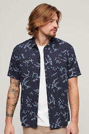 Superdry Blue Short Sleeved Beach Shirt - Image 1 of 7