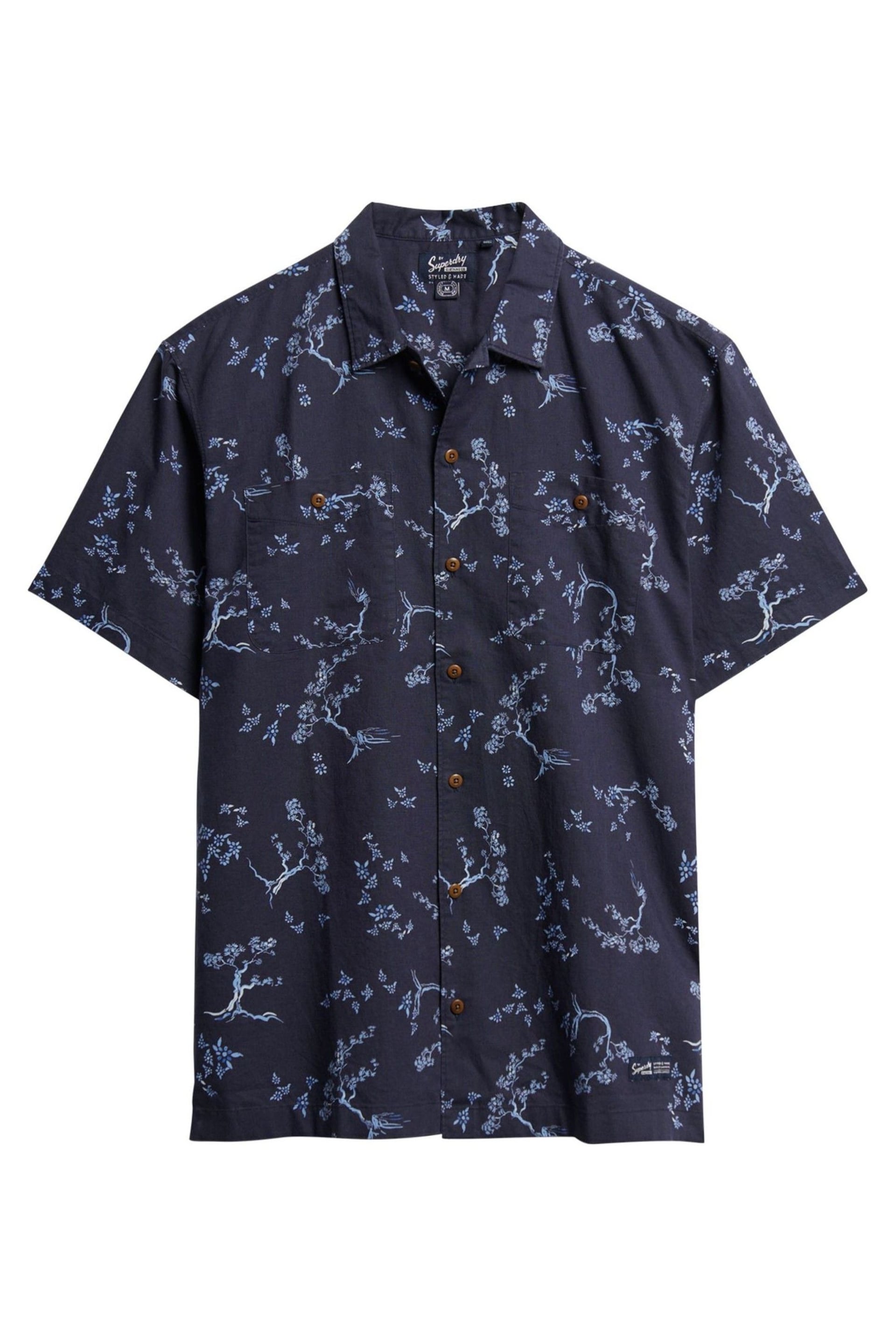 Superdry Blue Short Sleeved Beach Shirt - Image 4 of 7