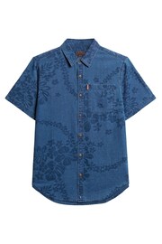 Superdry Blue Vintage Loom Short Sleeve Shirt - Image 4 of 6