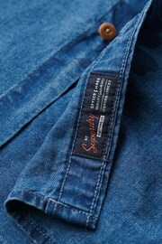 Superdry Blue Vintage Loom Short Sleeve Shirt - Image 6 of 6