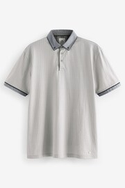 Grey Short Sleeve Smart Collar Polo Shirt - Image 7 of 9