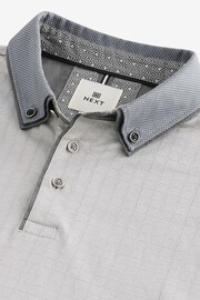 Grey Short Sleeve Smart Collar Polo Shirt - Image 8 of 9