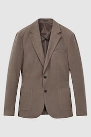 Reiss Mushroom Wall Slim Fit Single Breasted Moleskin Blazer - Image 2 of 8