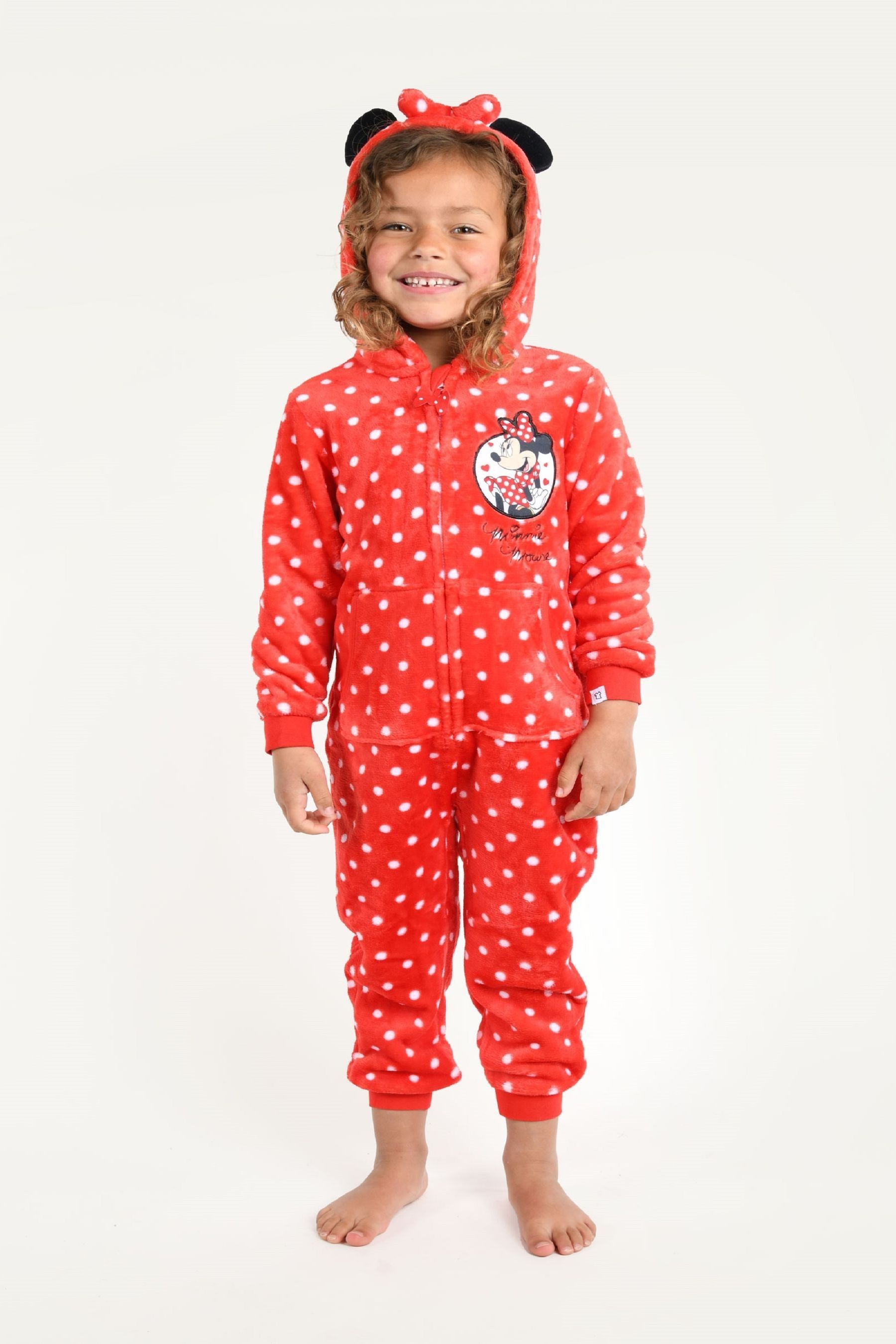 Buy Brand Threads Red Disney Minnie Mouse Girls Hooded Onesie from Next Luxembourg
