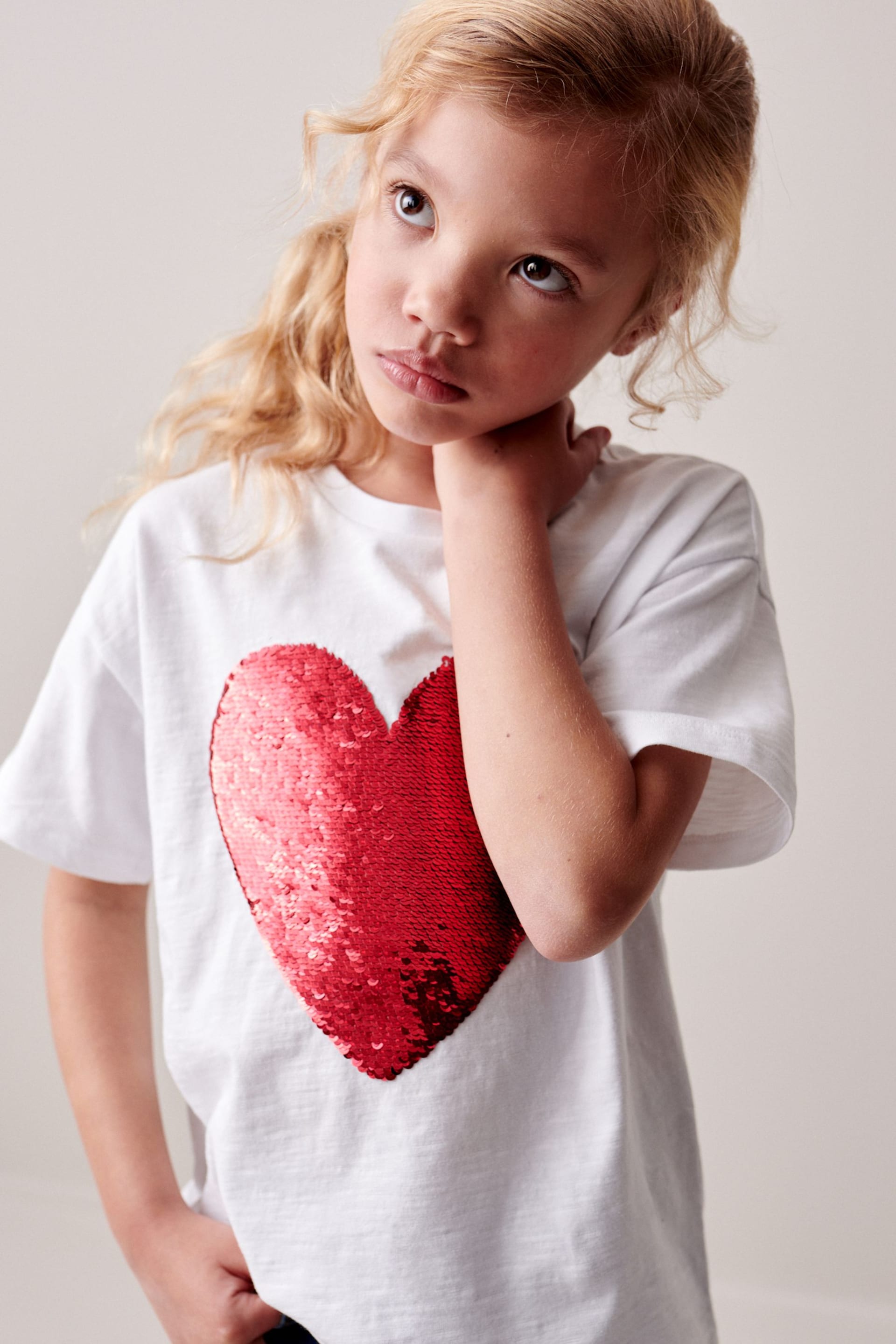 Red Heart Sequin T-Shirt (3-16yrs) - Image 2 of 7