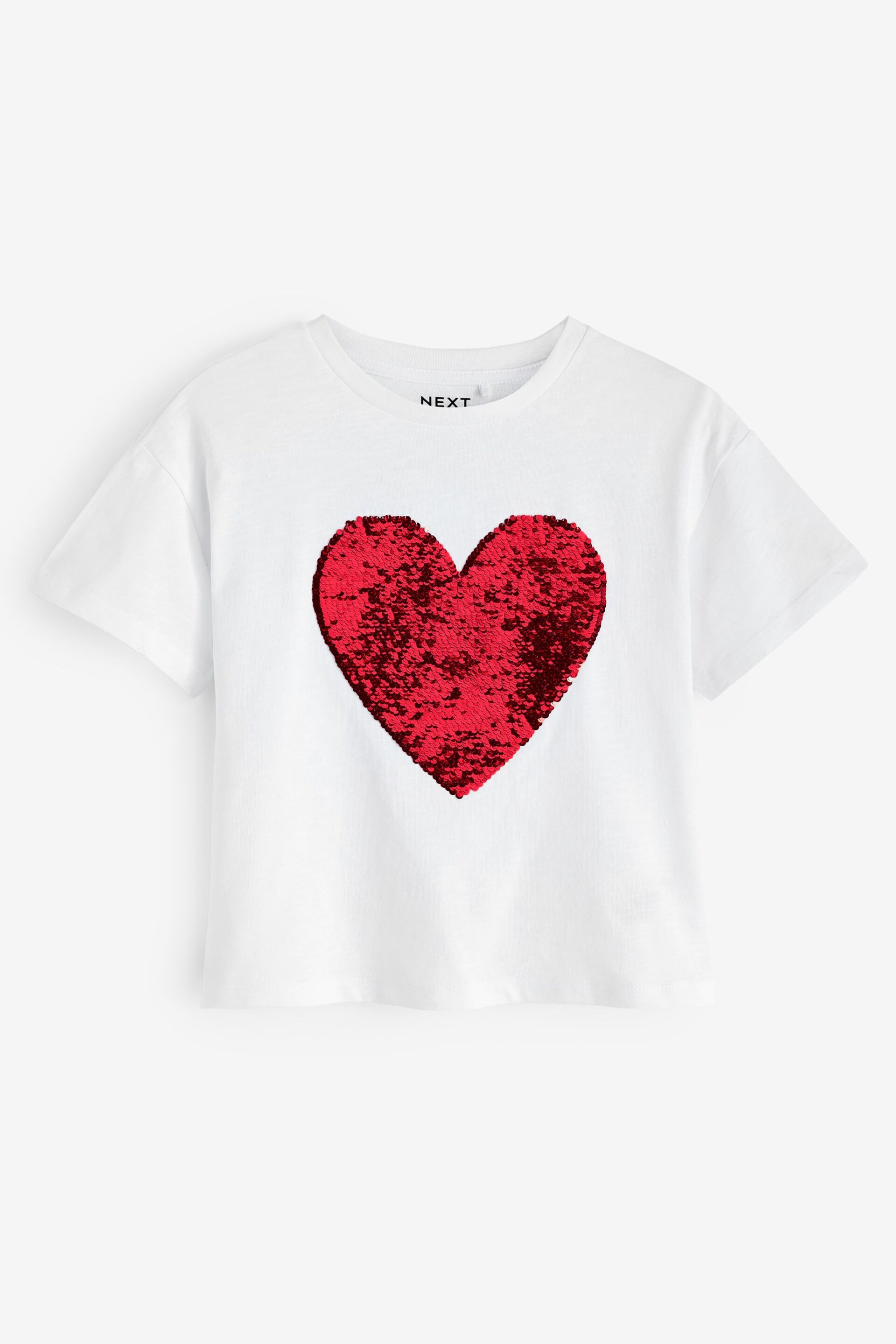 Red Heart Sequin T-Shirt (3-16yrs) - Image 5 of 7