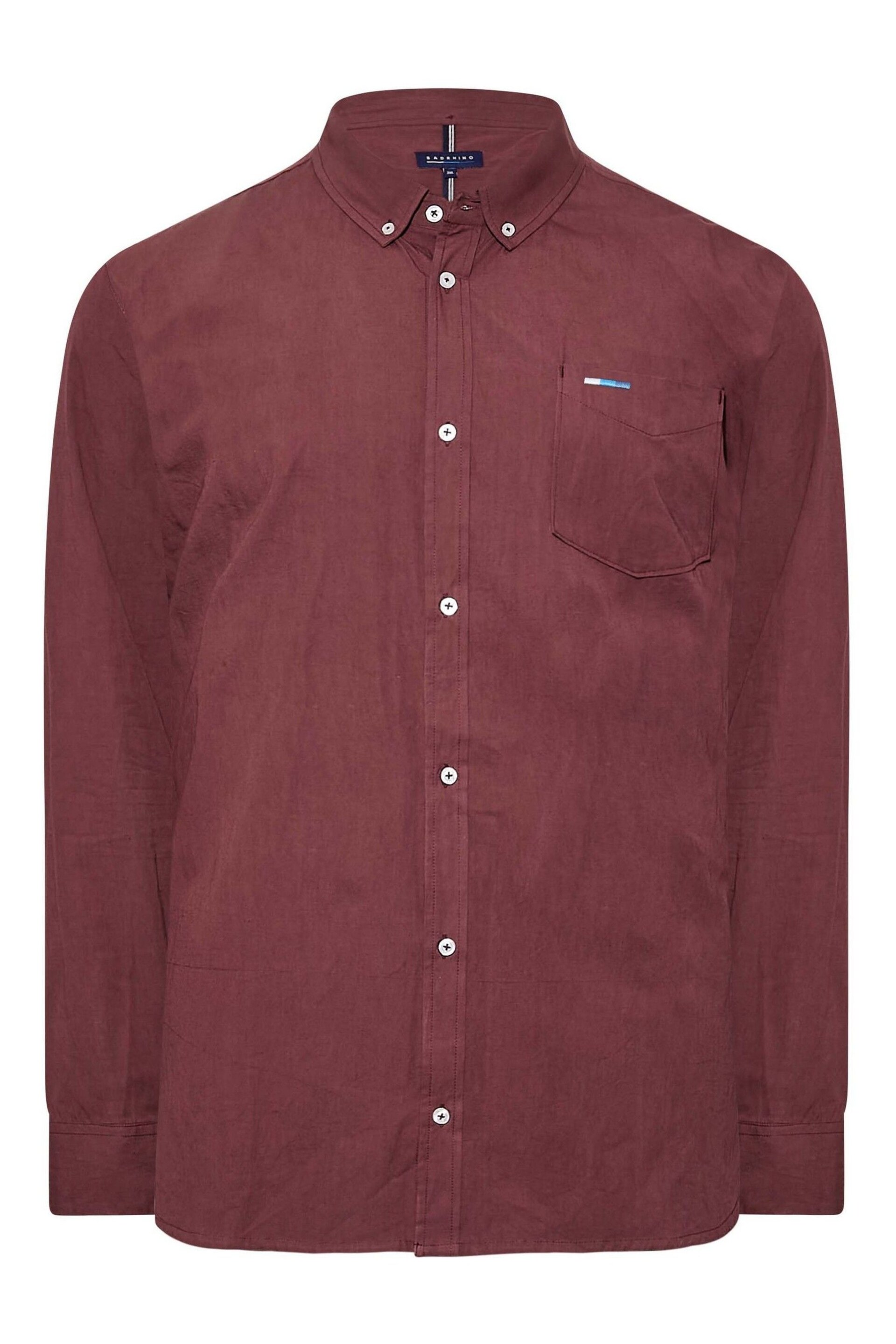 BadRhino Big & Tall Red Long Sleeve Oxford Shirt - Image 2 of 3