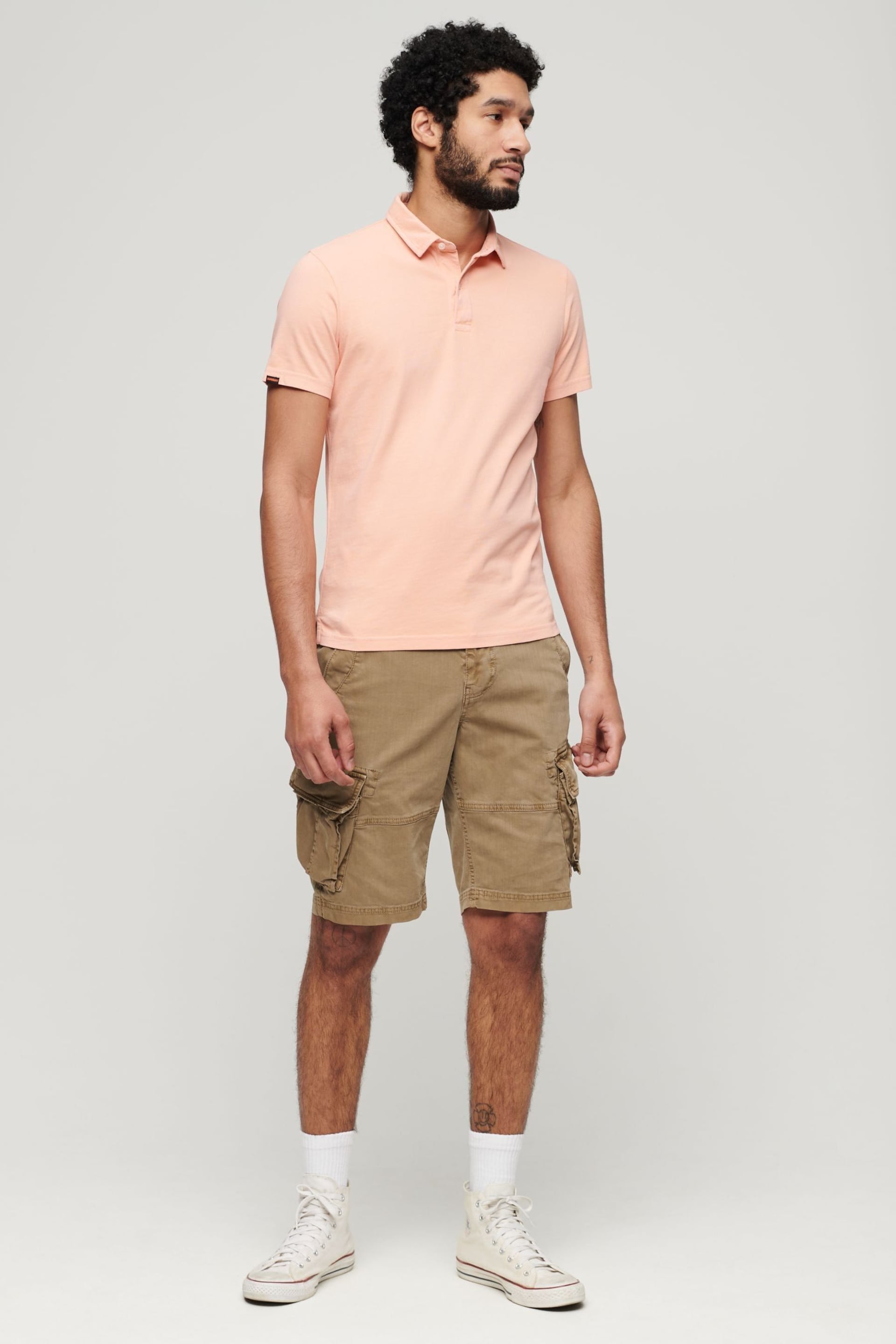 Superdry Brown Core Cargo Shorts - Image 3 of 6