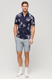 Superdry Blue Drawstring Linen Shorts - Image 2 of 7