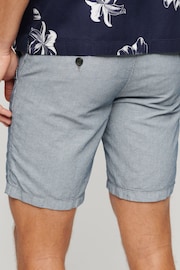 Superdry Blue Drawstring Linen Shorts - Image 3 of 7