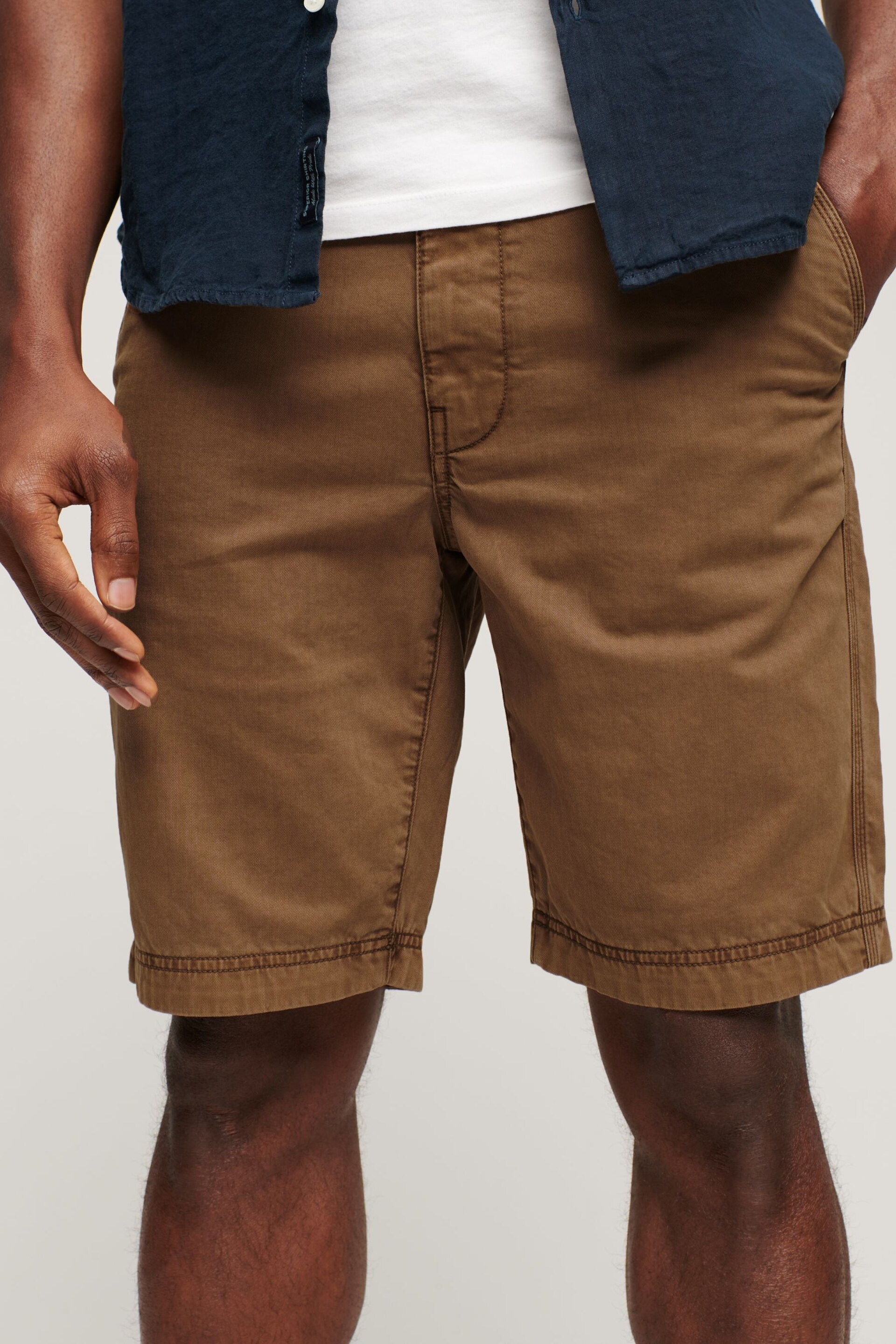 Superdry Brown Vintage International Shorts - Image 1 of 5