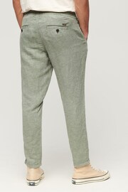 Superdry Green Drawstring Linen Trousers - Image 2 of 5