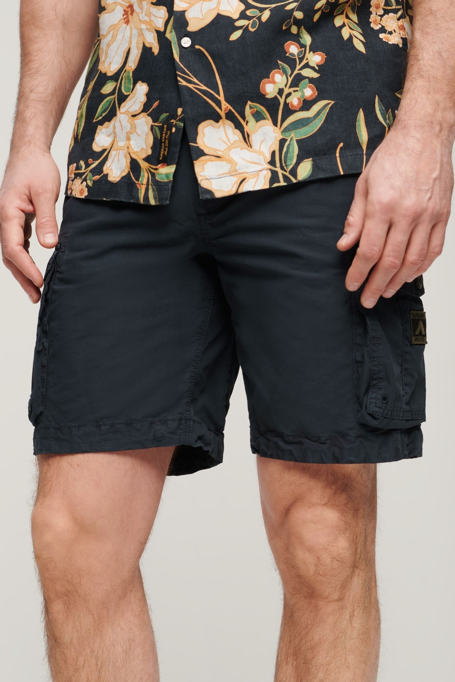 Superdry Blue Parachute Light Shorts - Image 4 of 7